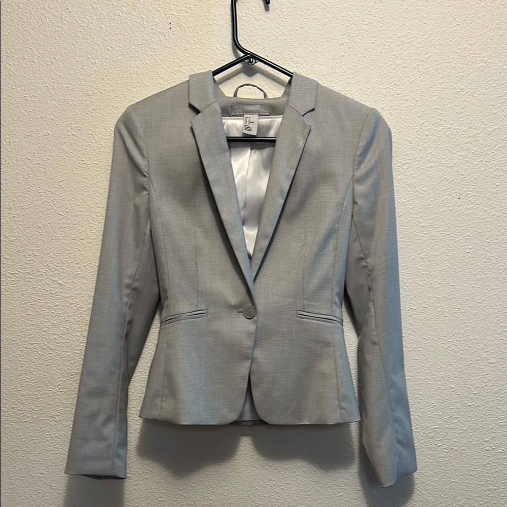 H&M Gray Tailored Blazer Modern Fit
